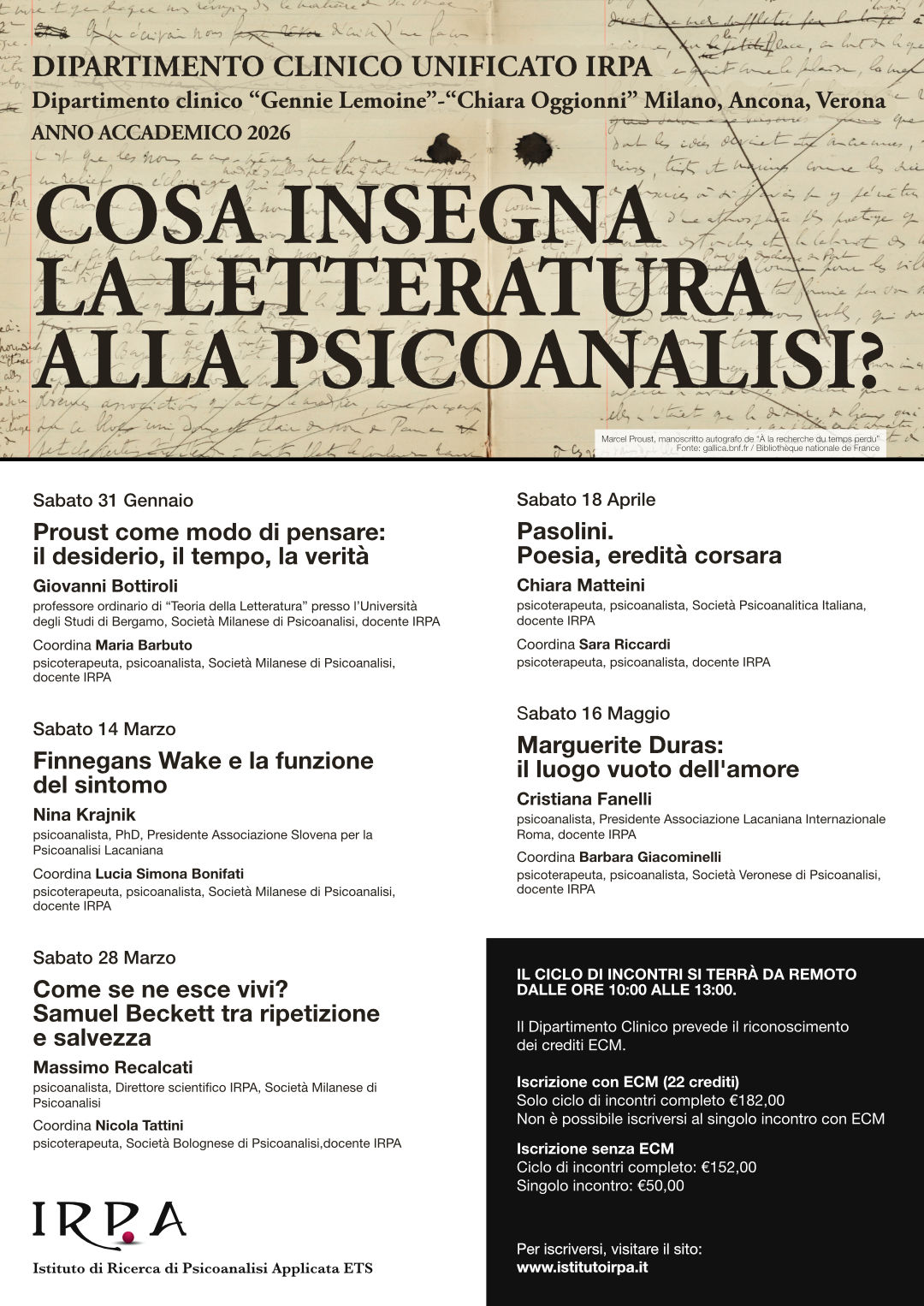 Locandina Dipartimento IRPA  2026