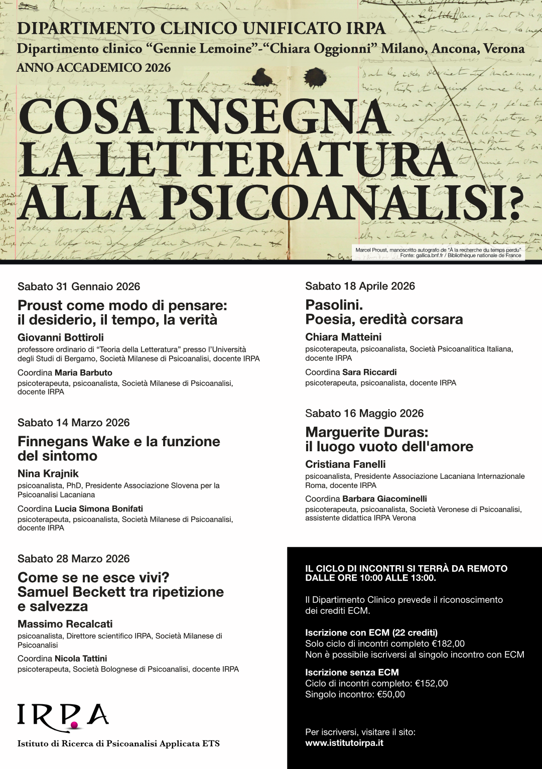 Locandina Dipartimento IRPA